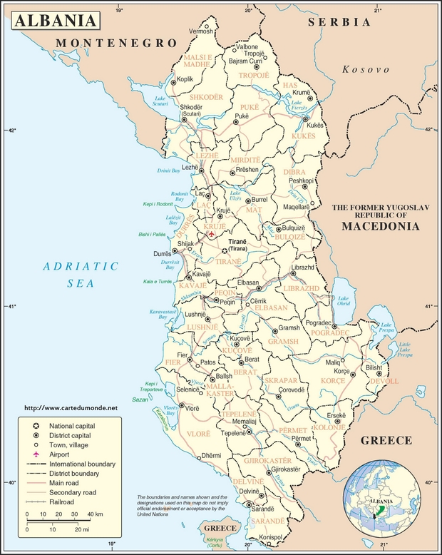 Mapa Albania