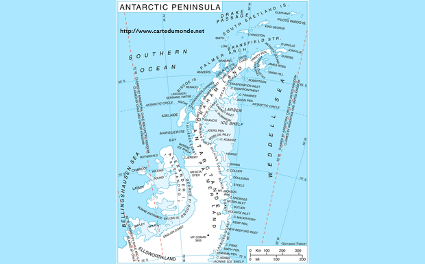Mapa Antarktyda