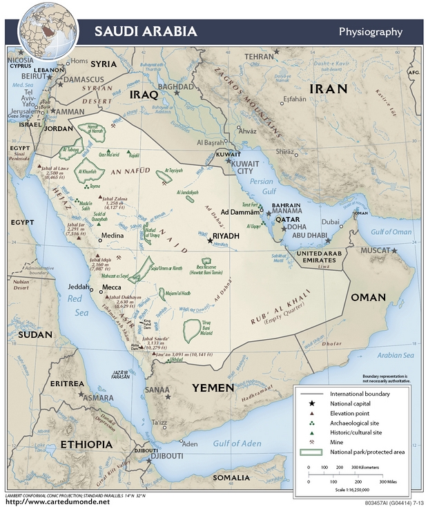 Mapa Arabia Saudyjska