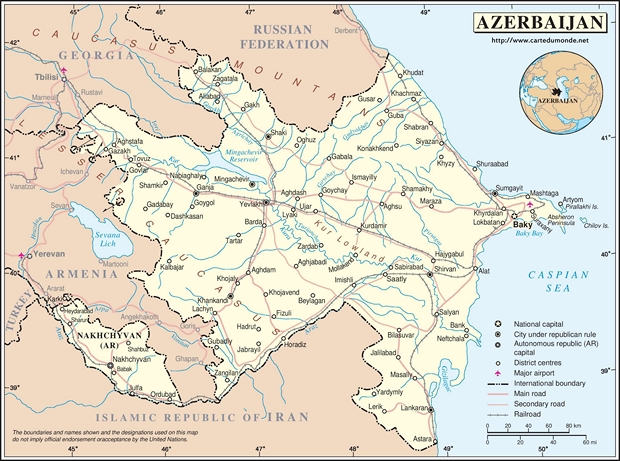 Mapa Azerbejdżan