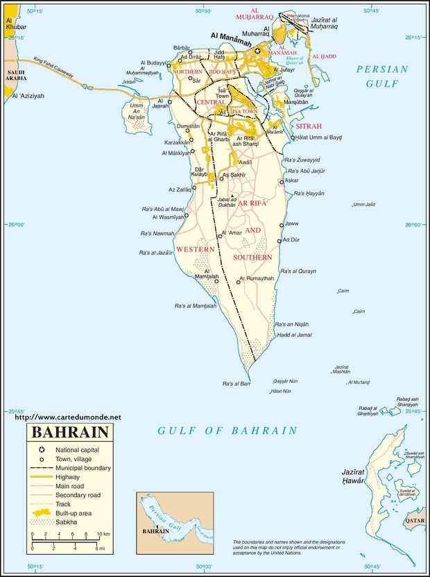 Mapa Bahrajn