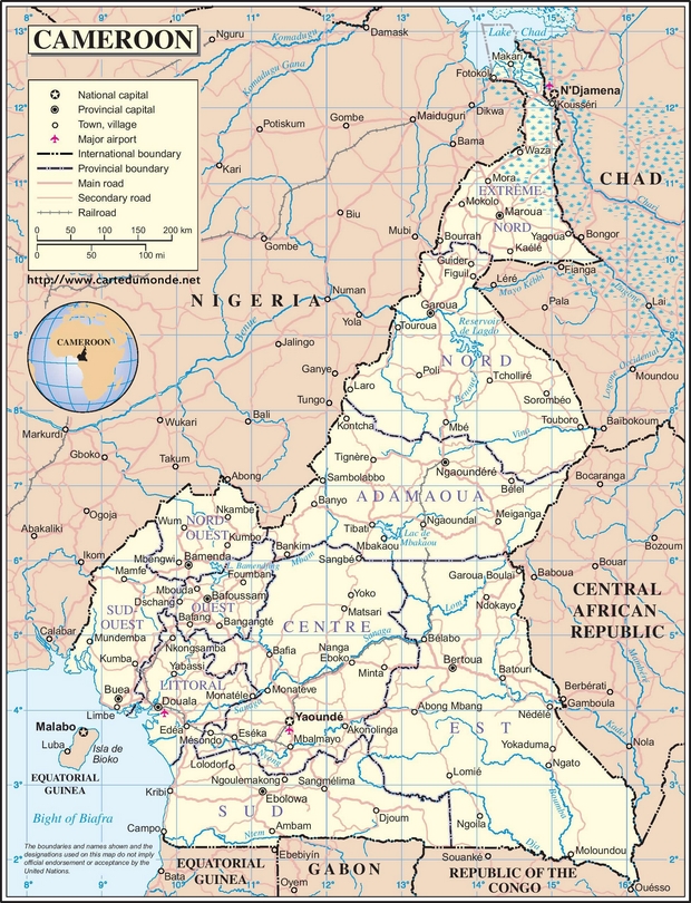 Mapa Kamerun
