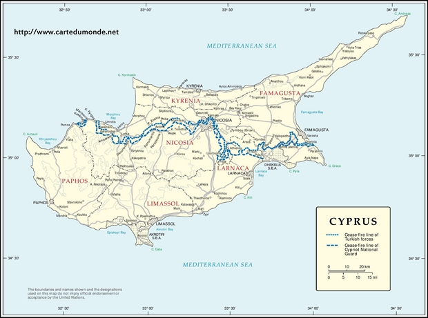 Mapa Cypr