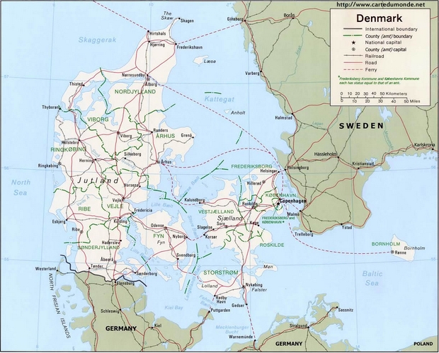 Mapa Dania
