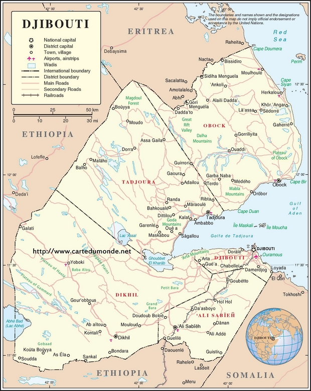 Mapa Dżibuti