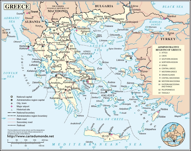 Mapa Grecja