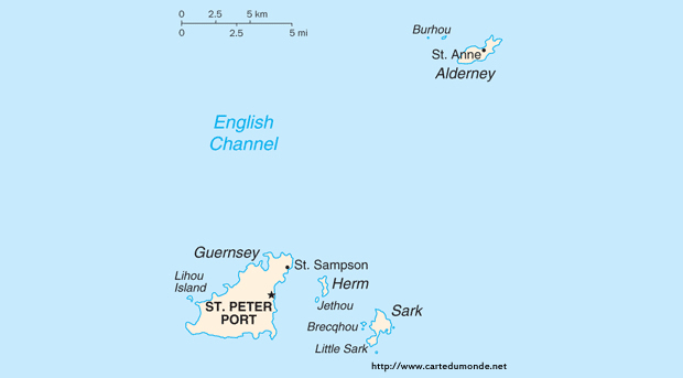 Mapa Guernsey