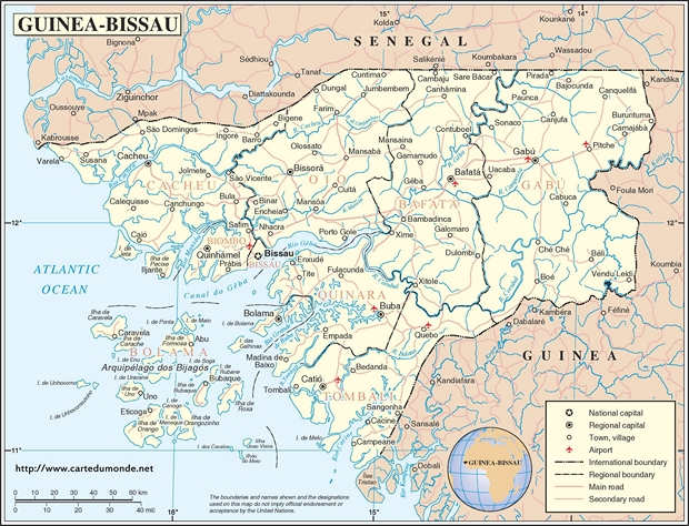 Mapa Gwinea Bissau