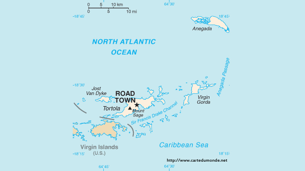 Mapa BVI