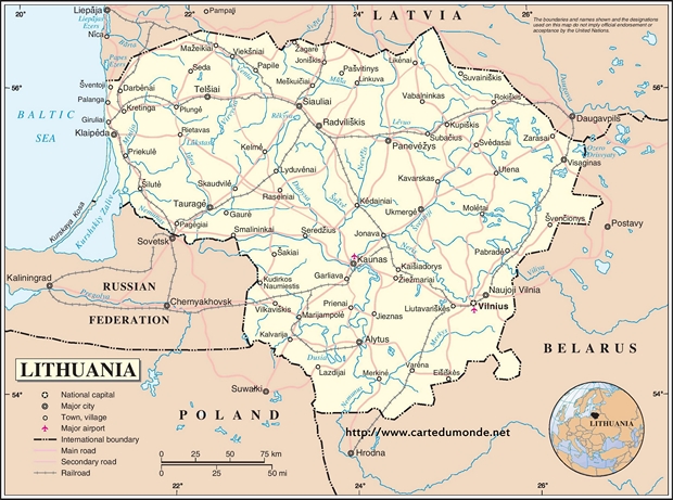 Mapa Litwa