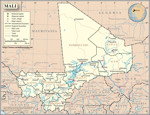 Mapa Mali