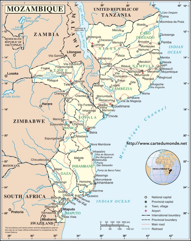 Mapa Mozambik