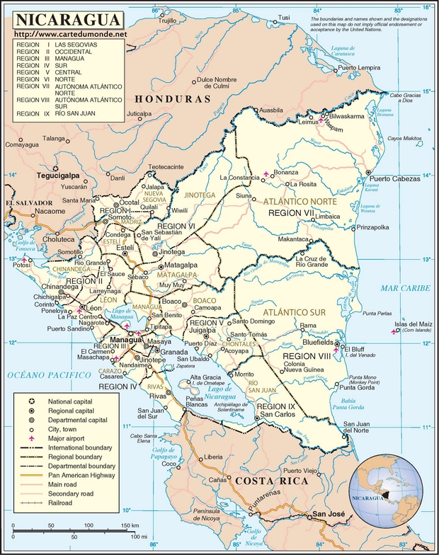 Mapa Nikaragua