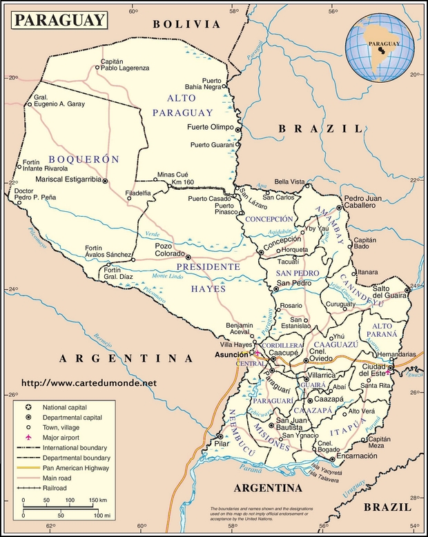 Mapa Paragwaj