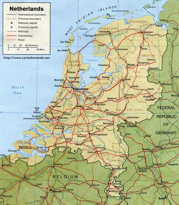 Mapa Niderlandy