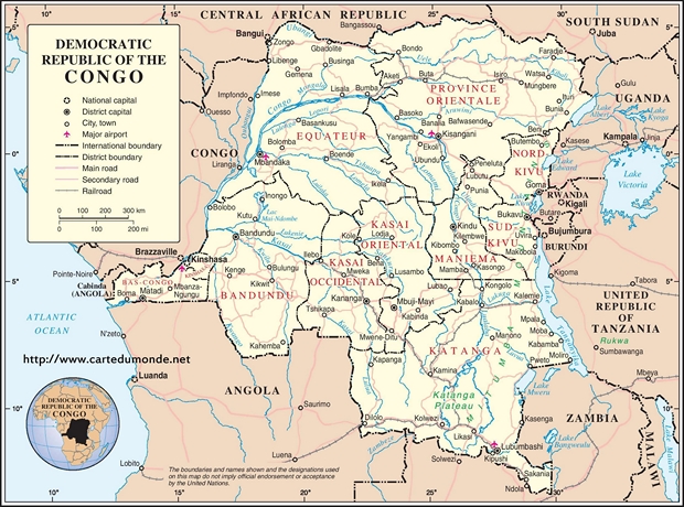 Mapa Demokratyczna Republika Konga