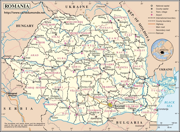 Mapa Rumunia