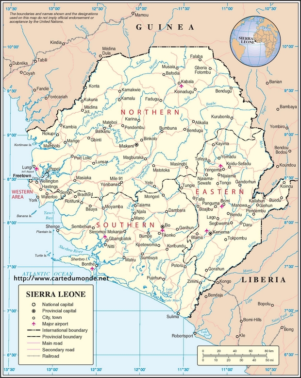 Mapa Sierra Leone