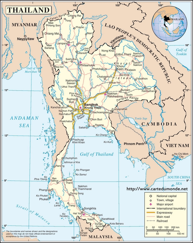 Mapa Tajlandia