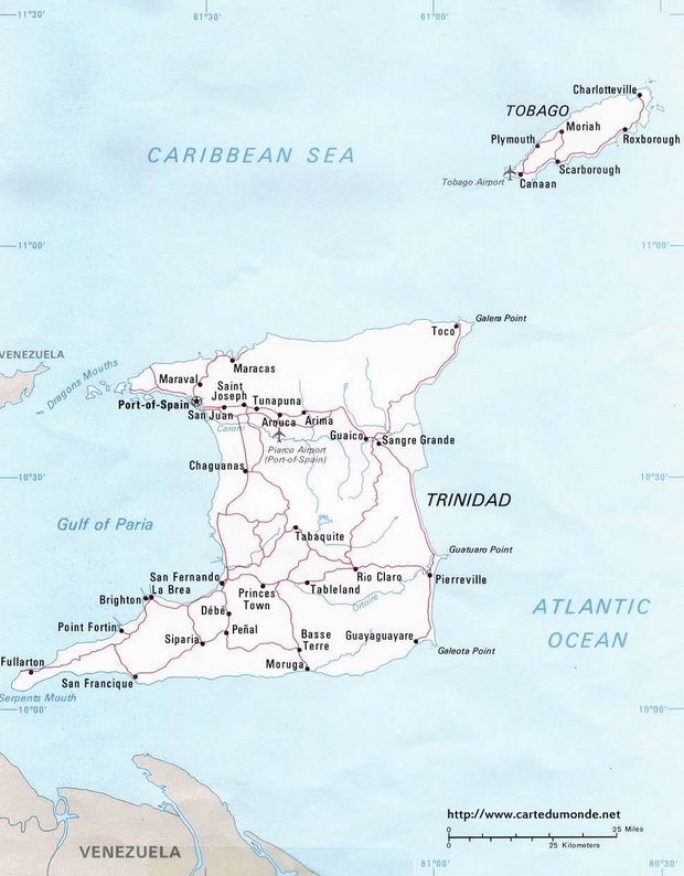 Mapa Trynidad i Tobago