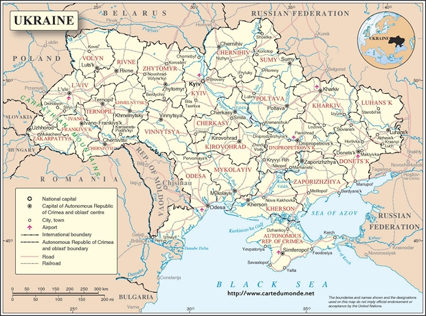 Mapa Ukraina
