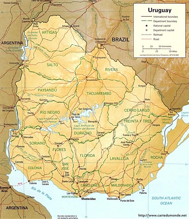 Mapa Urugwaj